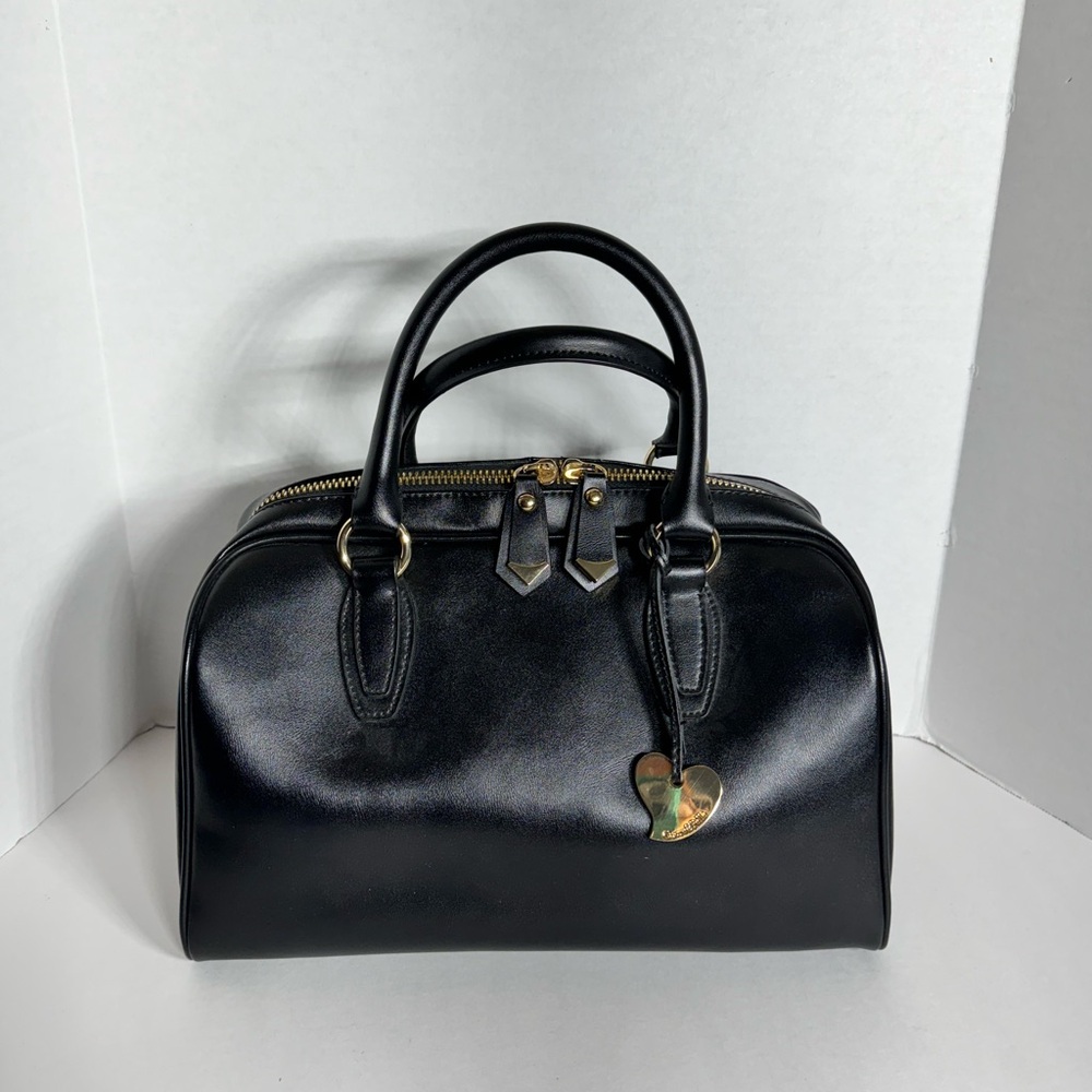 Cuore & Pelle Black Leather Doctor’s Bag Missing Crossbody Strap. EUC.